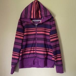 Under Armour- Striped Purple Orange Indigo Hoodie